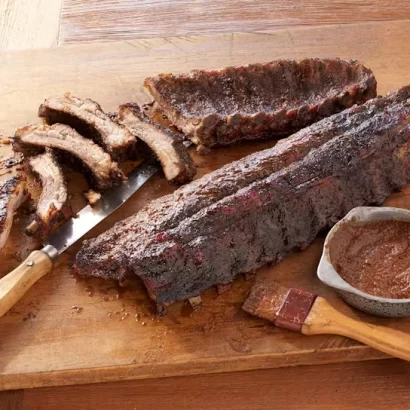 Thumbnail for Coffee-Rubbed Ribs with Coffee Barbecue Sauce Recipe