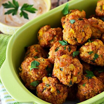 Cheesy Chorizo Cornbread Balls